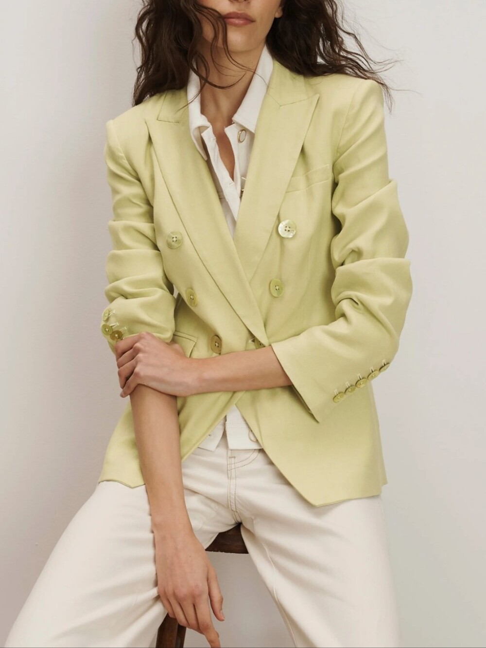 NWT $698 VERONICA BEARD Miller Dickey Double Breasted Jacket in Pistachio Sz 10
